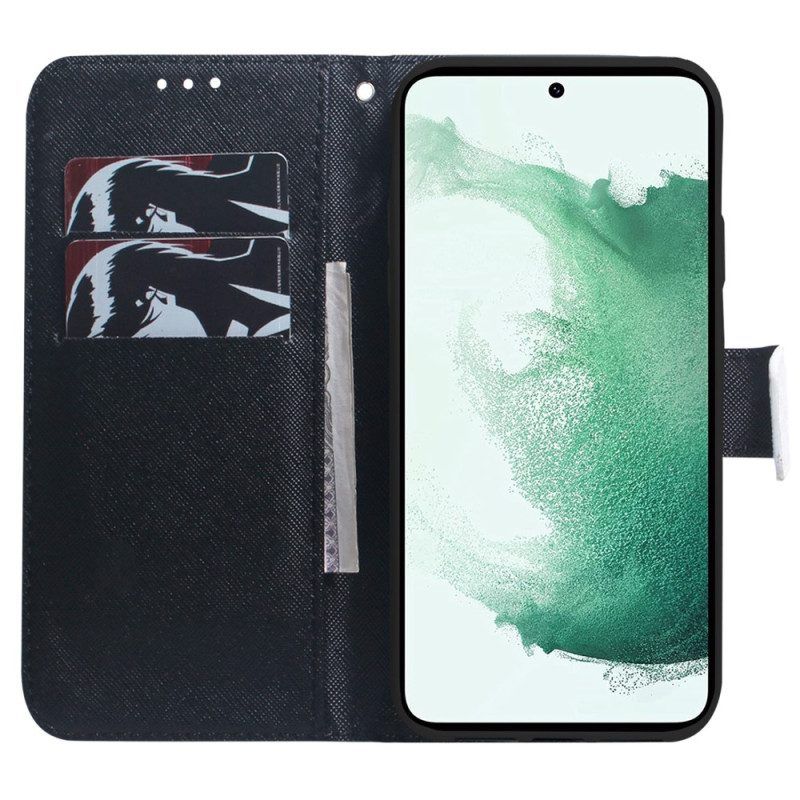 Leren Hoesje voor Samsung Galaxy A54 5G Met Ketting Lanyard Panda-ventilator