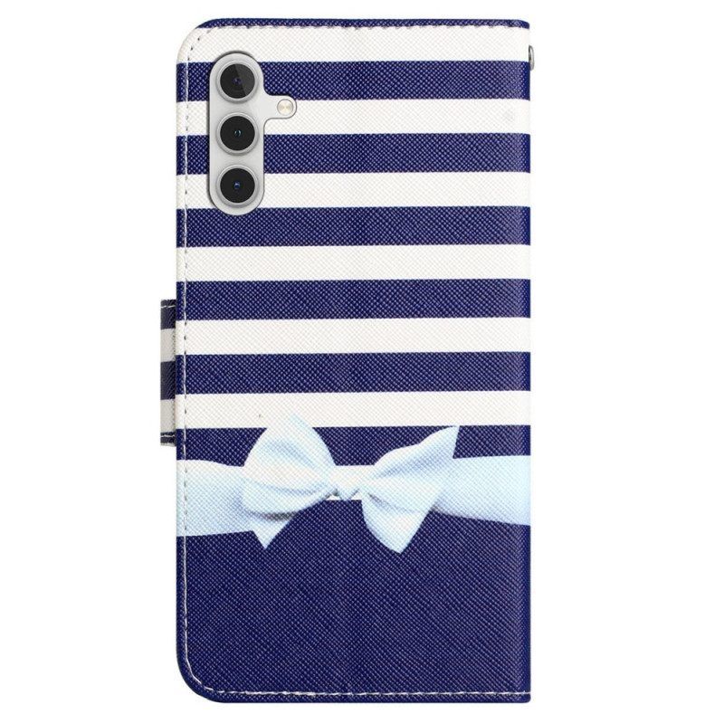 Leren Hoesje voor Samsung Galaxy A54 5G Met Ketting Marine Band