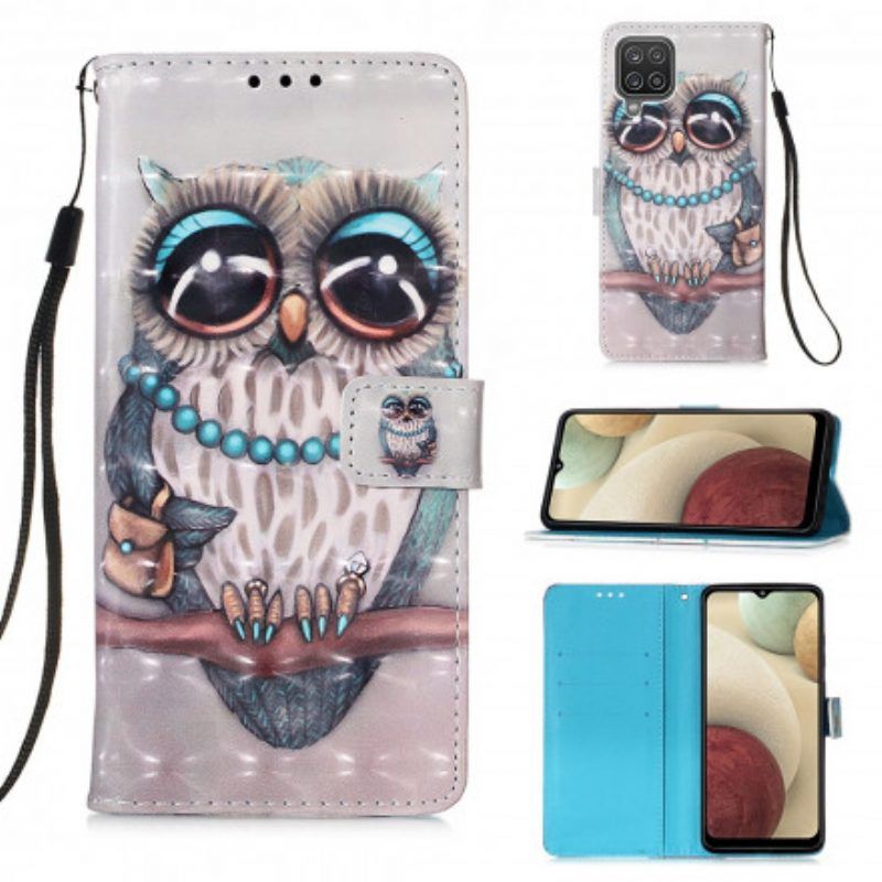 Leren Hoesje voor Samsung Galaxy M12 / A12 Mevrouw Uil