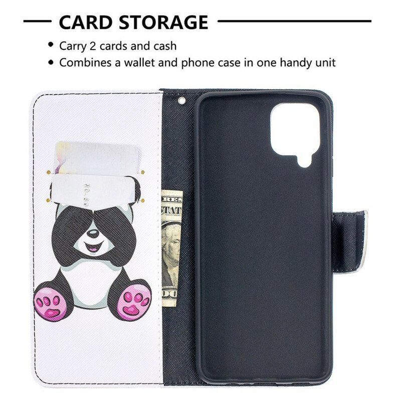 Leren Hoesje voor Samsung Galaxy M12 / A12 Panda-plezier