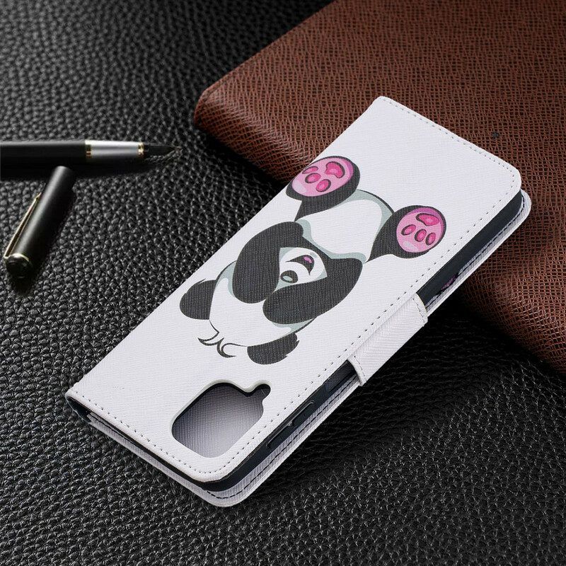 Leren Hoesje voor Samsung Galaxy M12 / A12 Panda-plezier