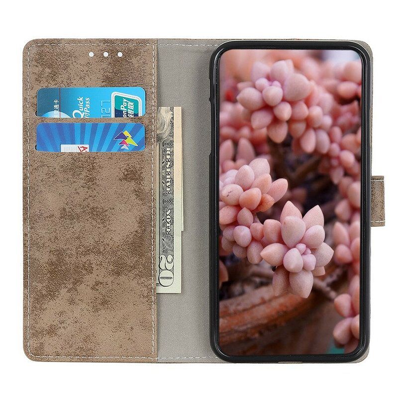 Leren Hoesje voor Samsung Galaxy M12 / A12 Vintage Kunstleer