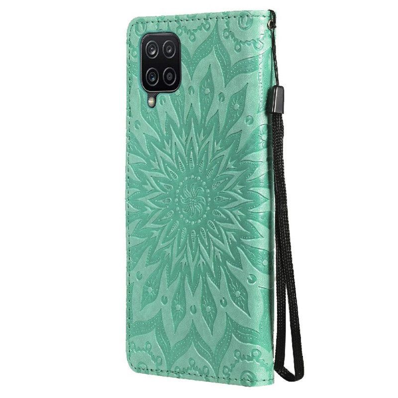 Leren Hoesje voor Samsung Galaxy M12 / A12 Zonnebloem