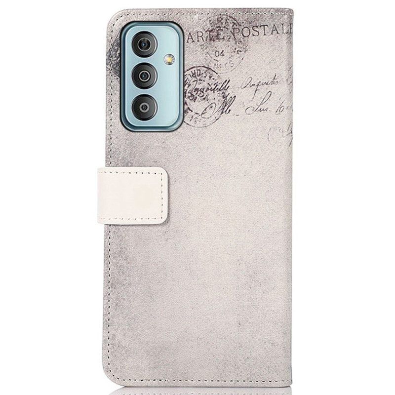 Leren Hoesje voor Samsung Galaxy M13 Reiziger Kat