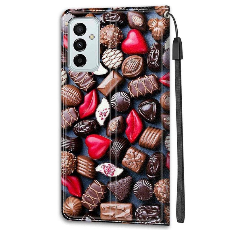 Leren Hoesje voor Samsung Galaxy M23 5G Chocolade