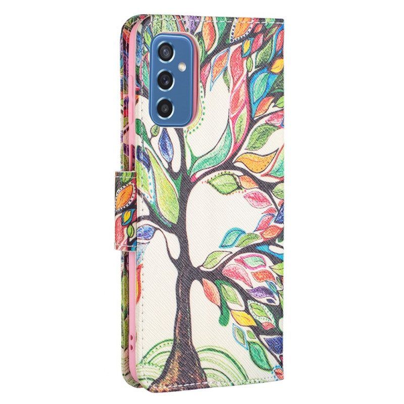 Leren Hoesje voor Samsung Galaxy M52 5G Regenboog Boom