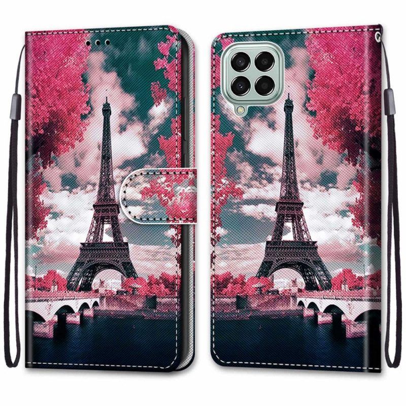 Leren Hoesje voor Samsung Galaxy M53 5G Eiffeltoren