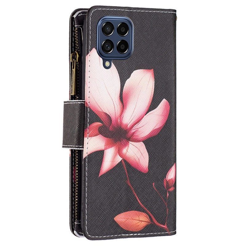 Leren Hoesje voor Samsung Galaxy M53 5G Portemonnee Leren Bloemen Portemonnee