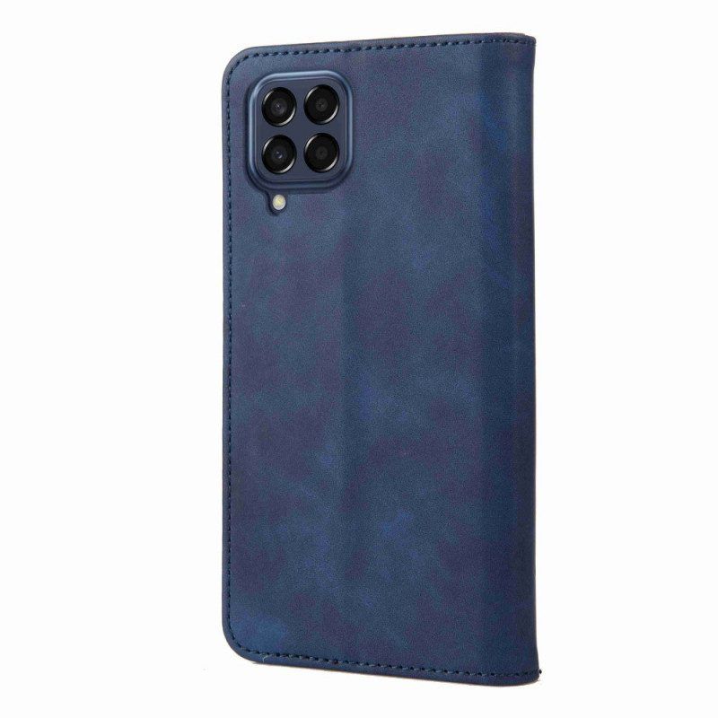 Leren Hoesje voor Samsung Galaxy M53 5G Tweekleurige Elegantie