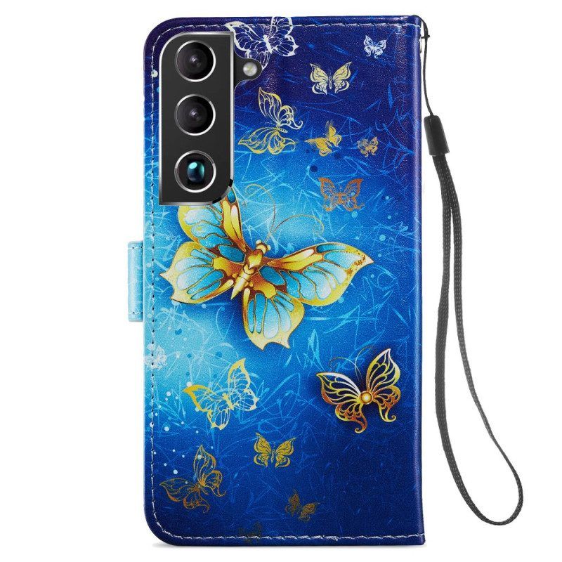 Leren Hoesje voor Samsung Galaxy S22 5G Vlucht Van Vlinders