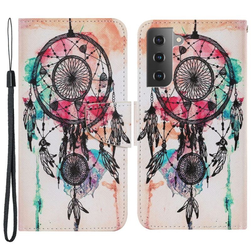 Leren Hoesje voor Samsung Galaxy S22 Plus 5G Dromenvanger Aquarel