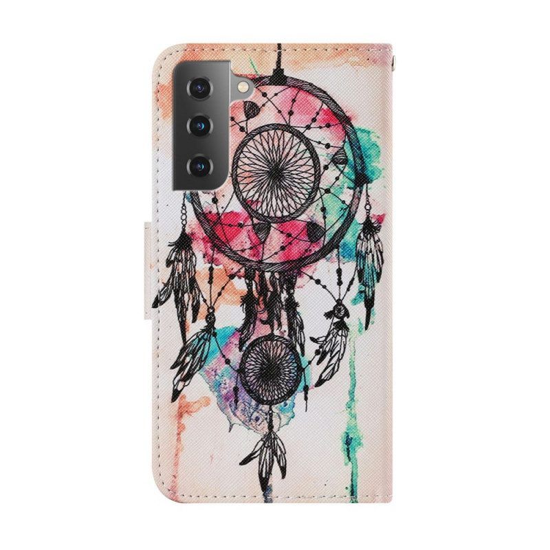 Leren Hoesje voor Samsung Galaxy S22 Plus 5G Dromenvanger Aquarel