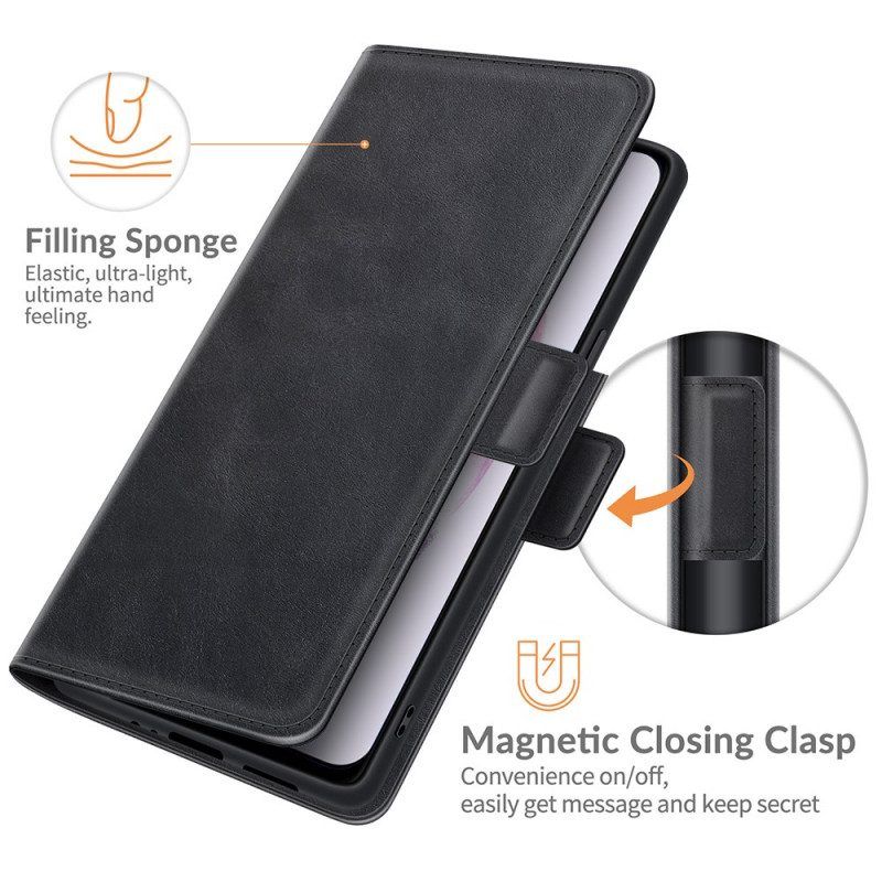 Leren Hoesje voor Samsung Galaxy S22 Plus 5G Folio-hoesje Flap Dubbel Ontwerp