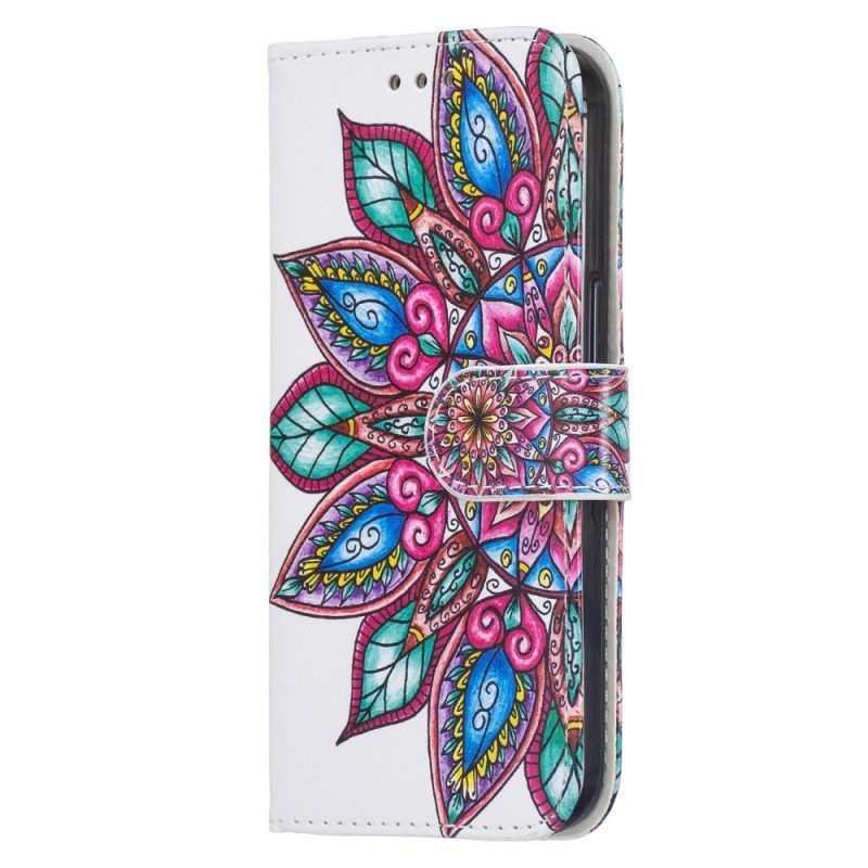 Leren Hoesje voor Samsung Galaxy S22 Plus 5G Getekende Mandala