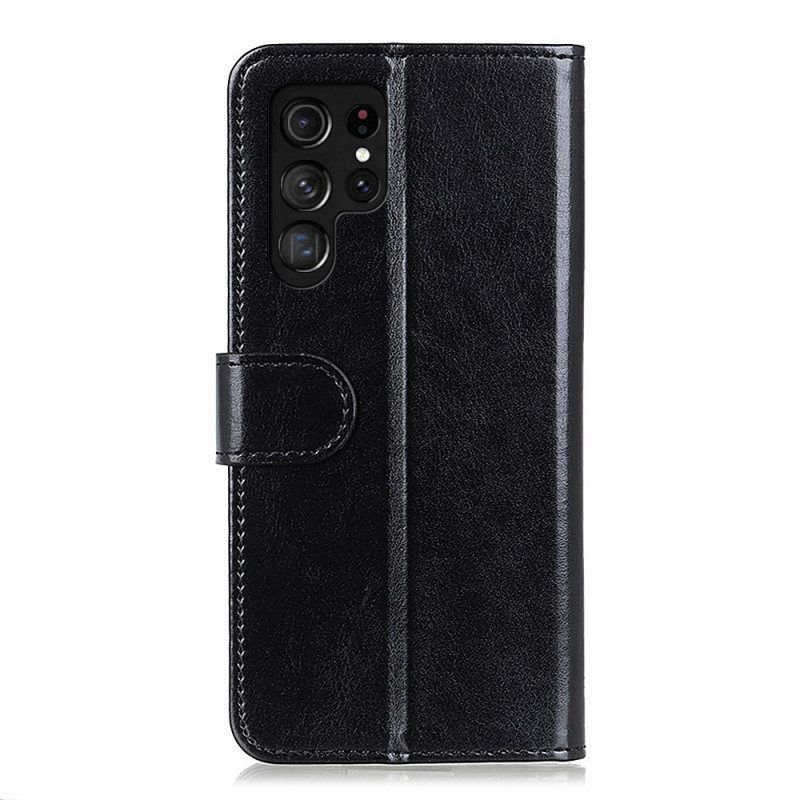 Leren Hoesje voor Samsung Galaxy S22 Ultra 5G Bevroren Finesse