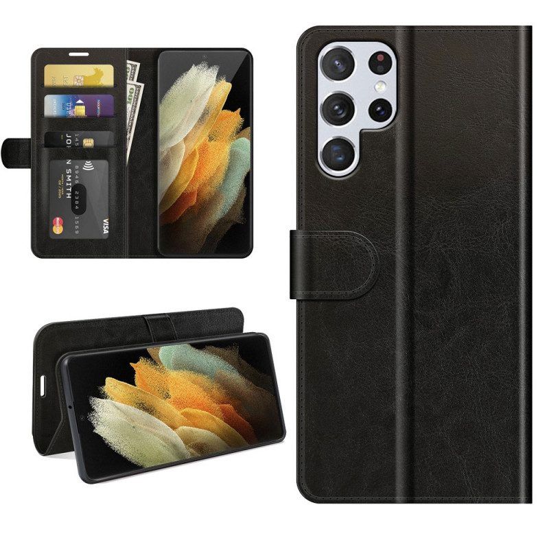 Leren Hoesje voor Samsung Galaxy S22 Ultra 5G Designer Leereffect