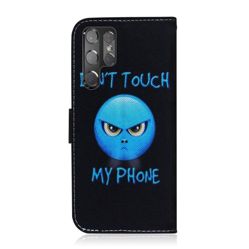 Leren Hoesje voor Samsung Galaxy S22 Ultra 5G Emoji-telefoon