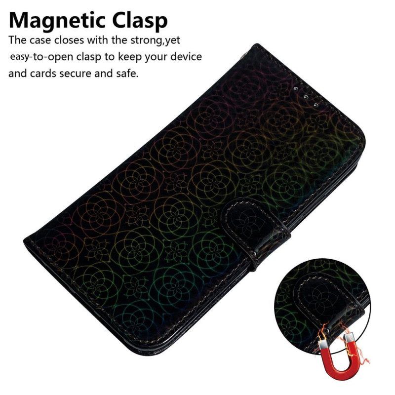 Leren Hoesje voor Samsung Galaxy S23 5G Disco-stijl