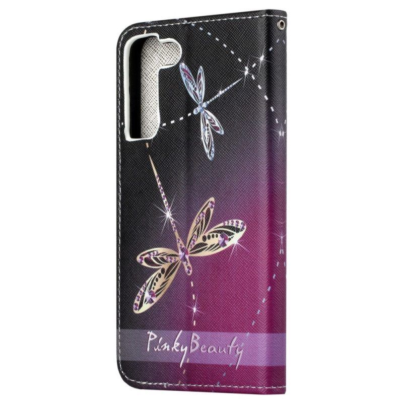 Leren Hoesje voor Samsung Galaxy S23 5G Libellen