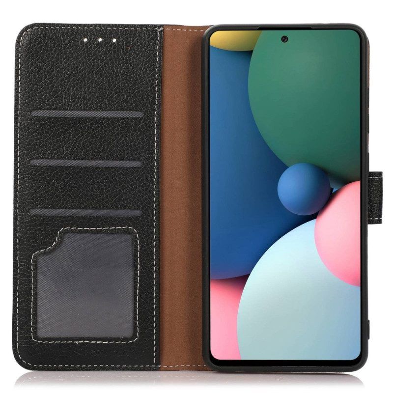 Leren Hoesje voor Samsung Galaxy S23 5G Lychee Lederen Stijl