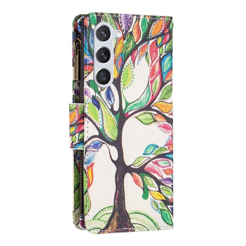 Leren Hoesje voor Samsung Galaxy S23 5G Portemonnee Leren Boom Portemonnee