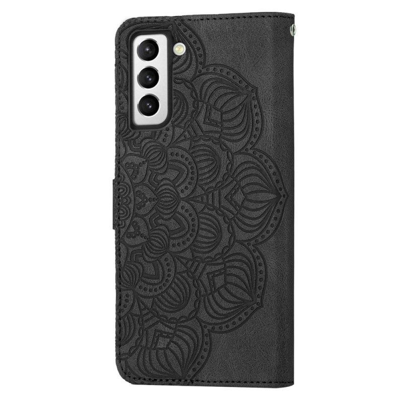 Leren Hoesje voor Samsung Galaxy S23 Plus 5G Met Ketting Strakke Mandala