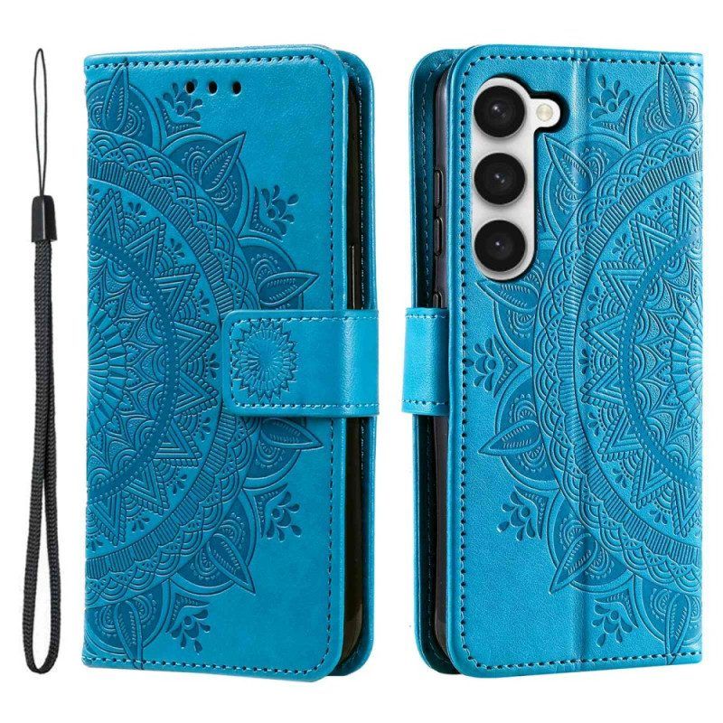 Leren Hoesje voor Samsung Galaxy S23 Plus 5G Zon Mandala