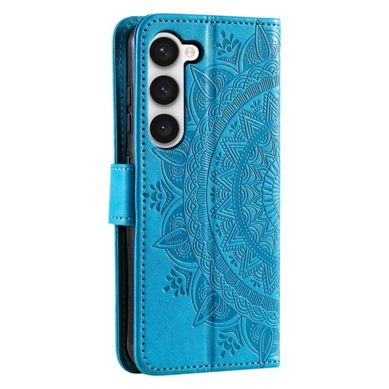 Leren Hoesje voor Samsung Galaxy S23 Plus 5G Zon Mandala