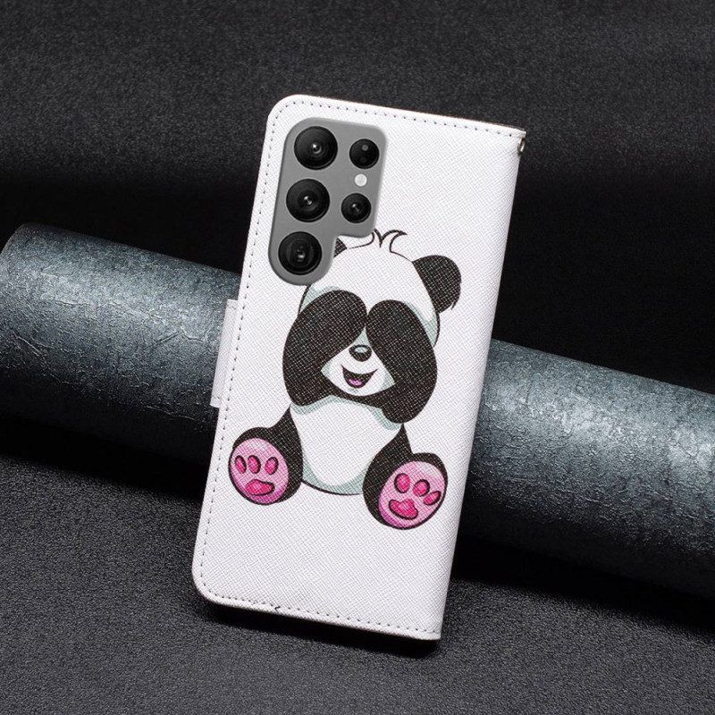 Leren Hoesje voor Samsung Galaxy S23 Ultra 5G Panda