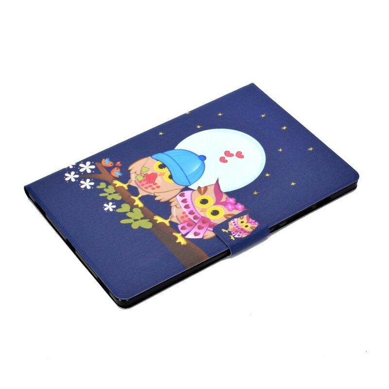 Leren Hoesje voor Samsung Galaxy Tab S8 / Tab S7 Leuke Uilen