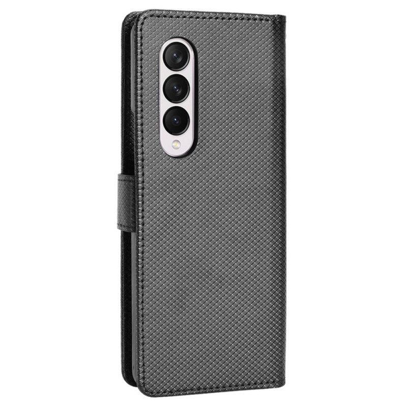 Leren Hoesje voor Samsung Galaxy Z Fold 4 Met Ketting Diamanten Band