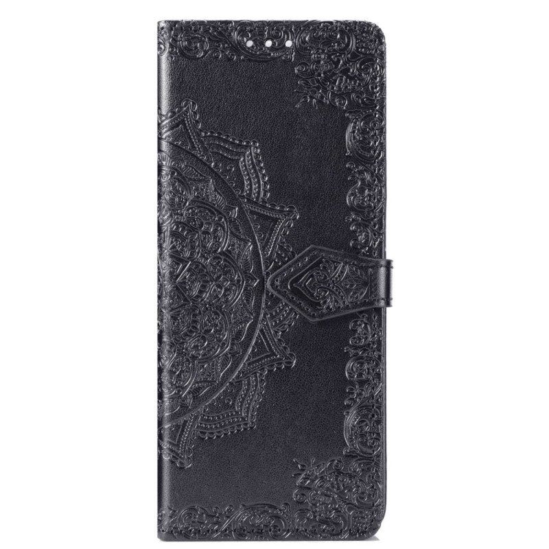 Leren Hoesje voor Samsung Galaxy Z Fold 4 Met Ketting Middeleeuwse Strappy Mandala