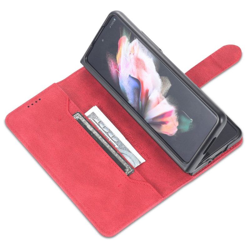 Leren Hoesje voor Samsung Galaxy Z Fold 4 Portemonnee Leren Azns Stikselportemonnee