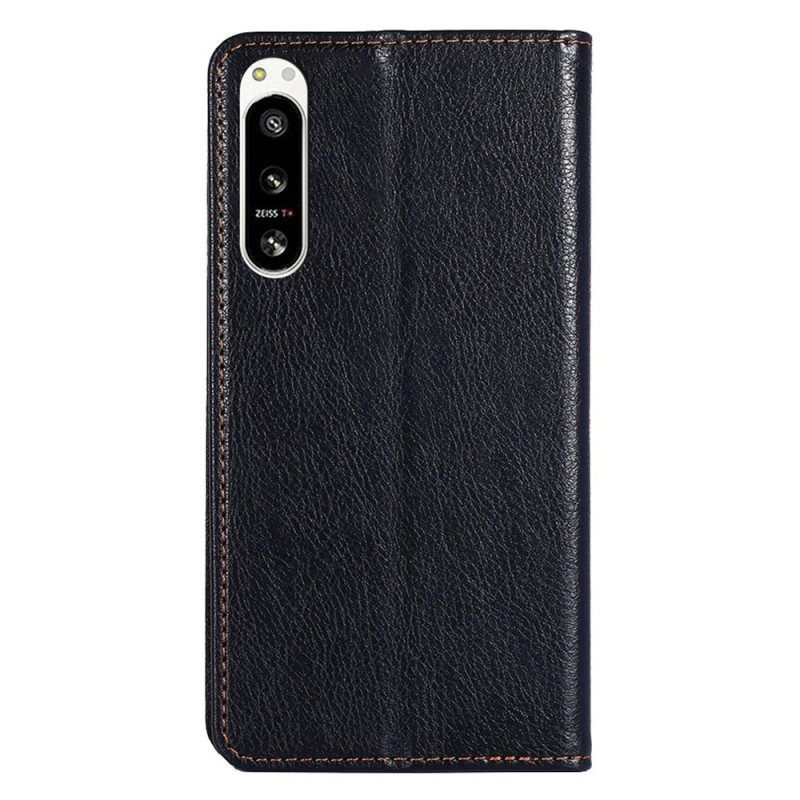 Leren Hoesje voor Sony Xperia 5 IV Vintage Ontwerp