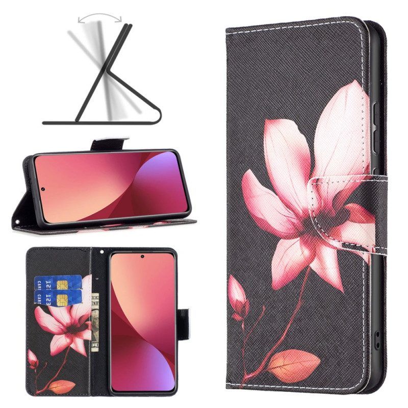 Leren Hoesje voor Xiaomi 12 / 12X Roze Bloem