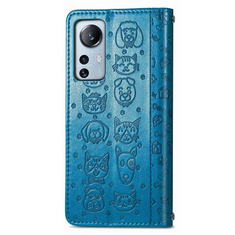 Leren Hoesje voor Xiaomi 12 Lite Geanimeerde Dieren