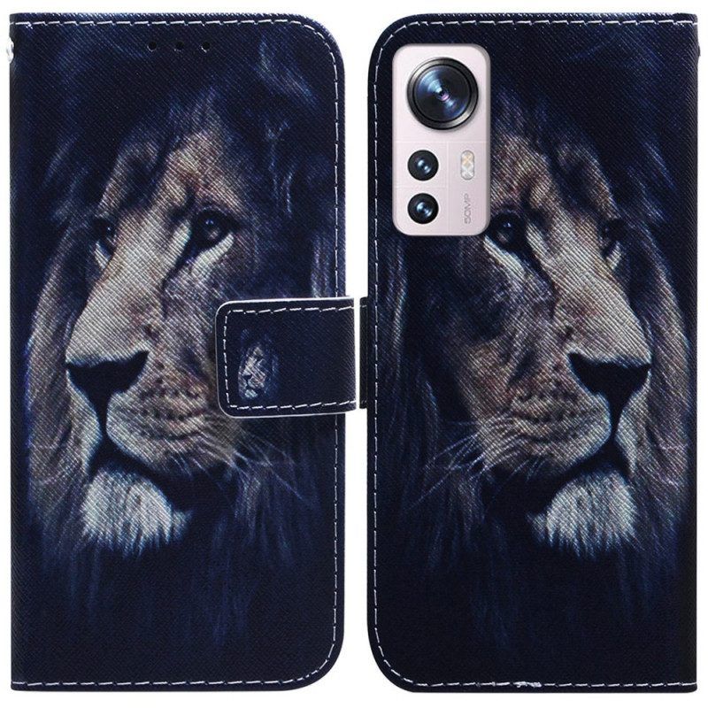 Leren Hoesje voor Xiaomi 12 Pro Leeuw