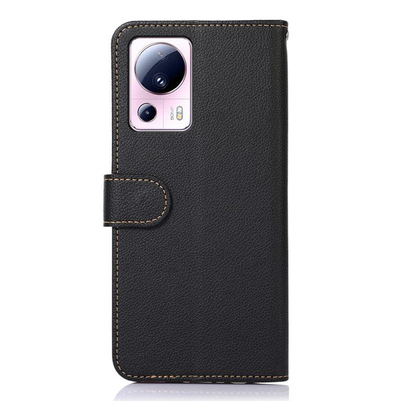 Leren Hoesje voor Xiaomi 13 Lite Lychee-stijl Rfid Khazneh