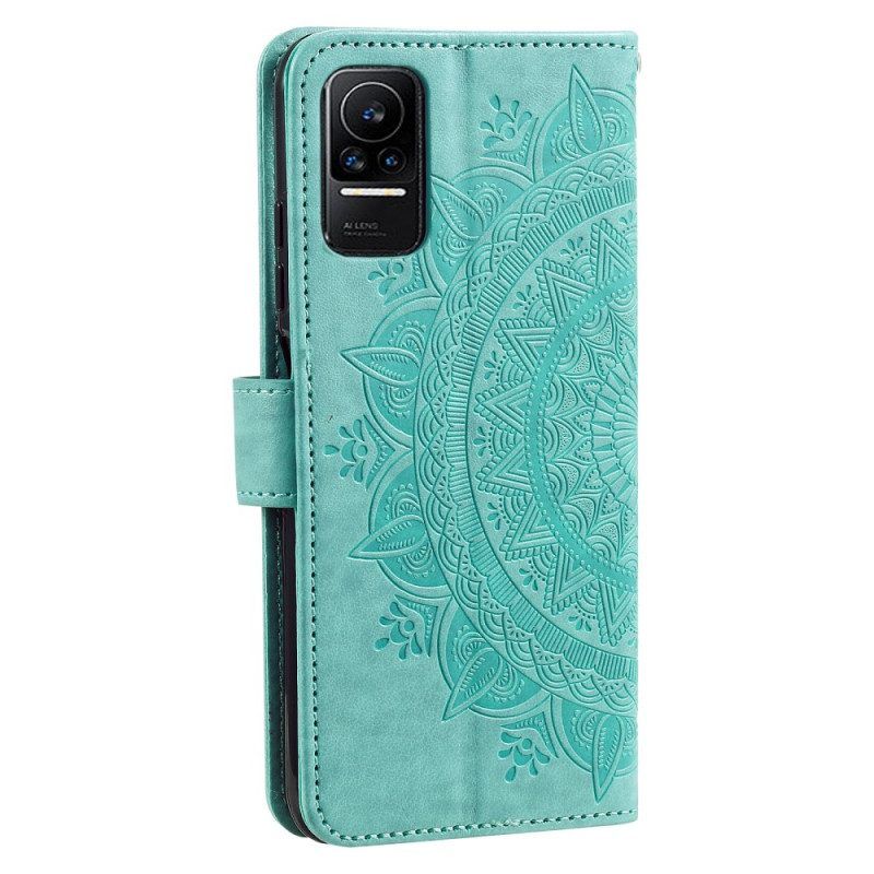 Leren Hoesje voor Xiaomi 13 Lite Mandala Zon Met Lanyard