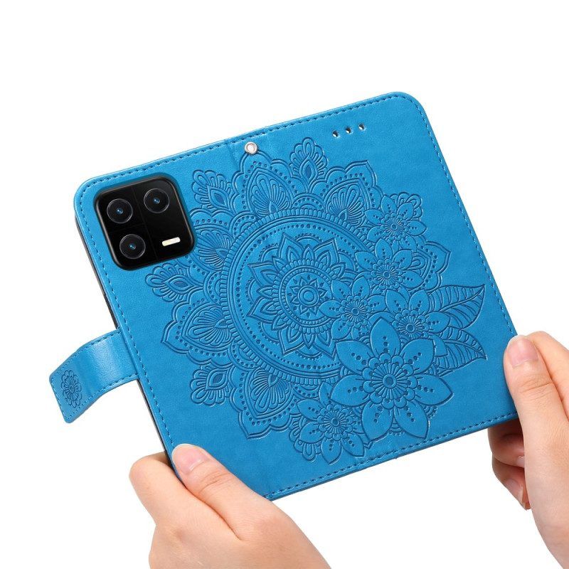 Leren Hoesje voor Xiaomi 13 Met Ketting Strakke Mandala