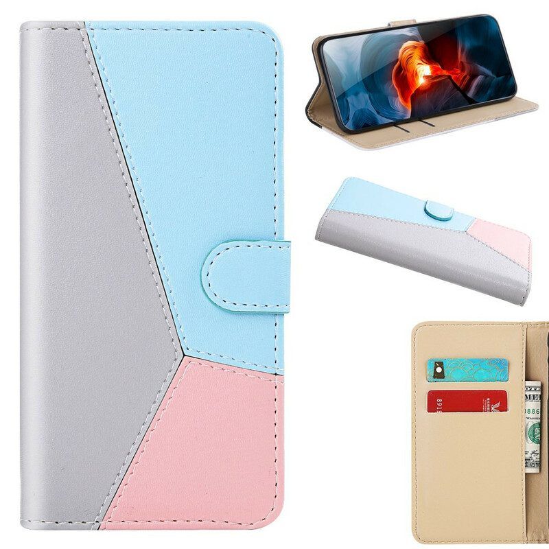 Leren Hoesje voor Xiaomi Redmi Note 10 / 10S Driekleurig Leereffect