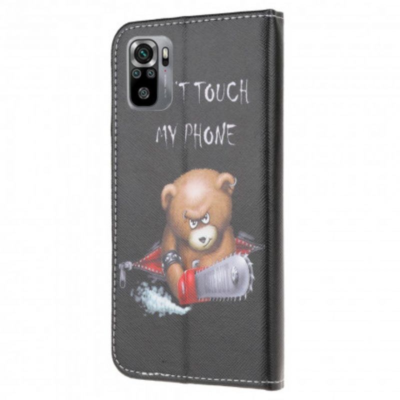 Leren Hoesje voor Xiaomi Redmi Note 10 / 10S Gevaarlijke Beer