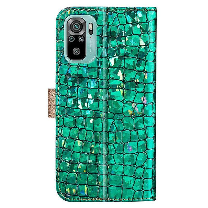 Leren Hoesje voor Xiaomi Redmi Note 10 / 10S Krokodil Diamanten