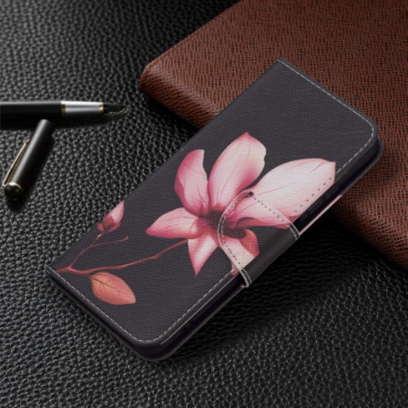 Leren Hoesje voor Xiaomi Redmi Note 10 / 10S Roze Bloem