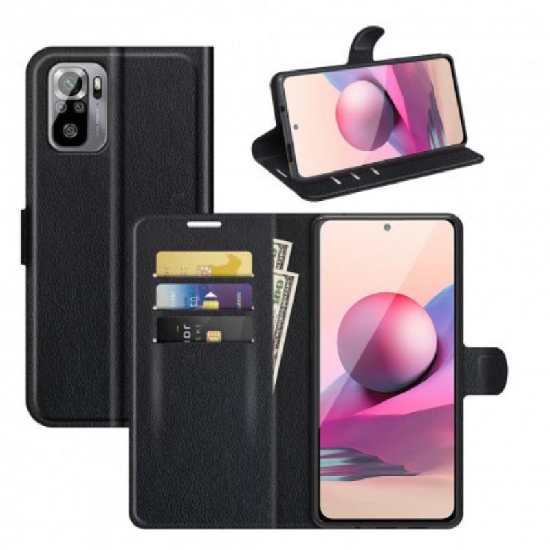 Leren Hoesje voor Xiaomi Redmi Note 10 / 10S Stijl Lederen Magnetische Sluiting