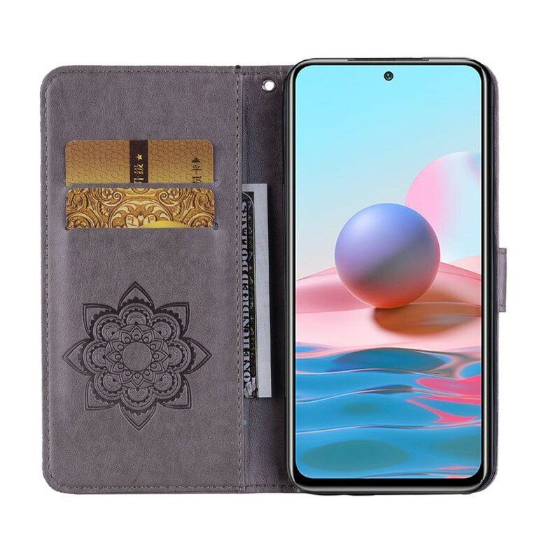 Leren Hoesje voor Xiaomi Redmi Note 10 / 10S Uil Mandala En Charme