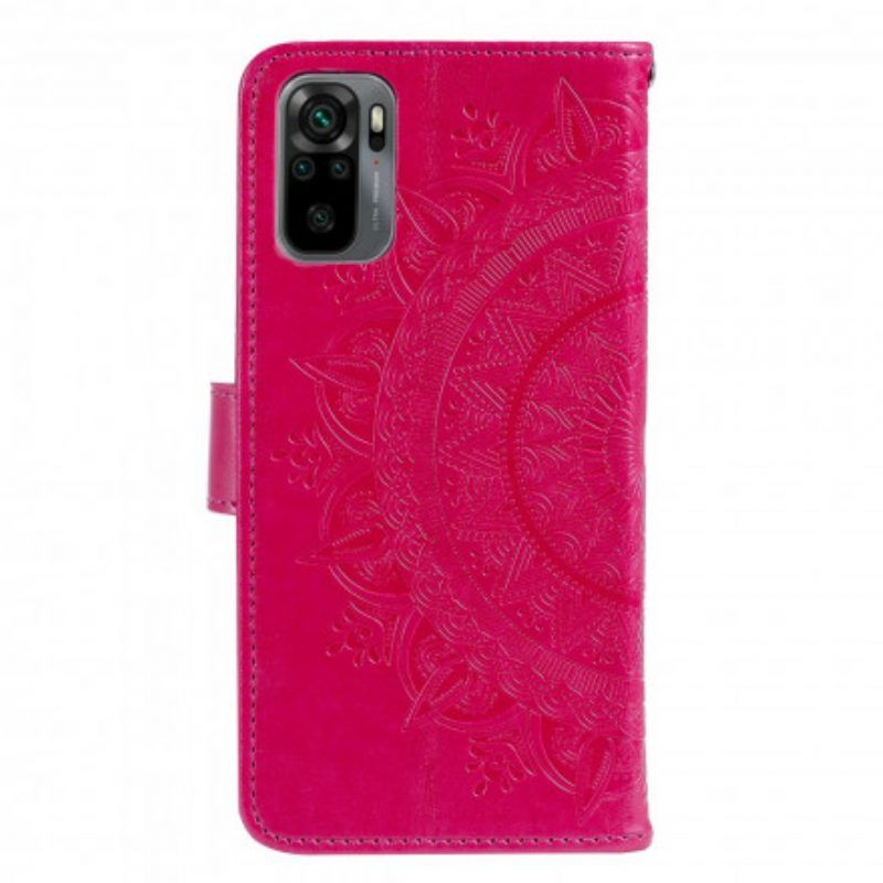 Leren Hoesje voor Xiaomi Redmi Note 10 / 10S Zon Mandala