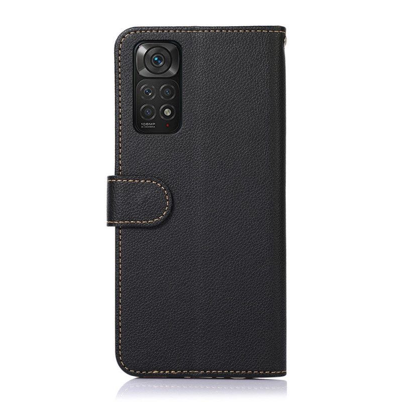 Leren Hoesje voor Xiaomi Redmi Note 11 / 11S Lychee-stijl Rfid Khazneh