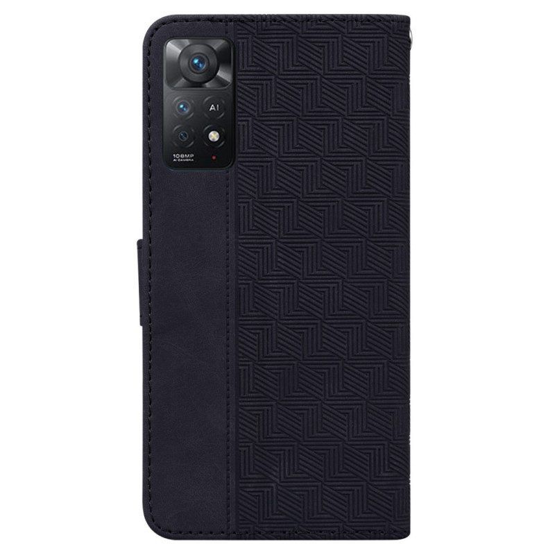 Leren Hoesje voor Xiaomi Redmi Note 11 Pro / 11 Pro 5G Met Ketting Patroon Met Bandjes