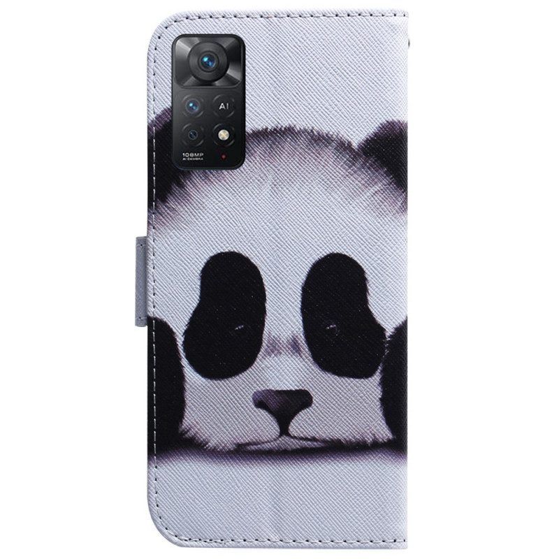 Leren Hoesje voor Xiaomi Redmi Note 11 Pro / 11 Pro 5G Panda Gezicht